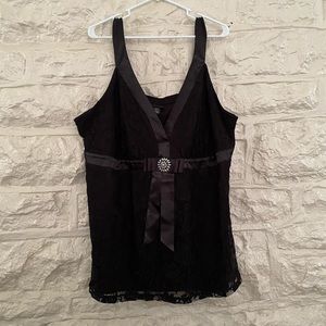Torrid Satin Strap Lace Tank Top